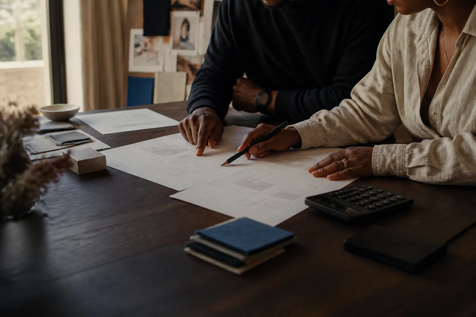Two event professionals reviewing a clear quote and budget together